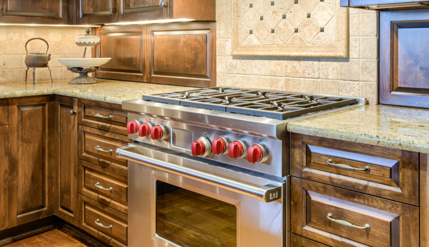 Upgraded appliances in luxury kitchen