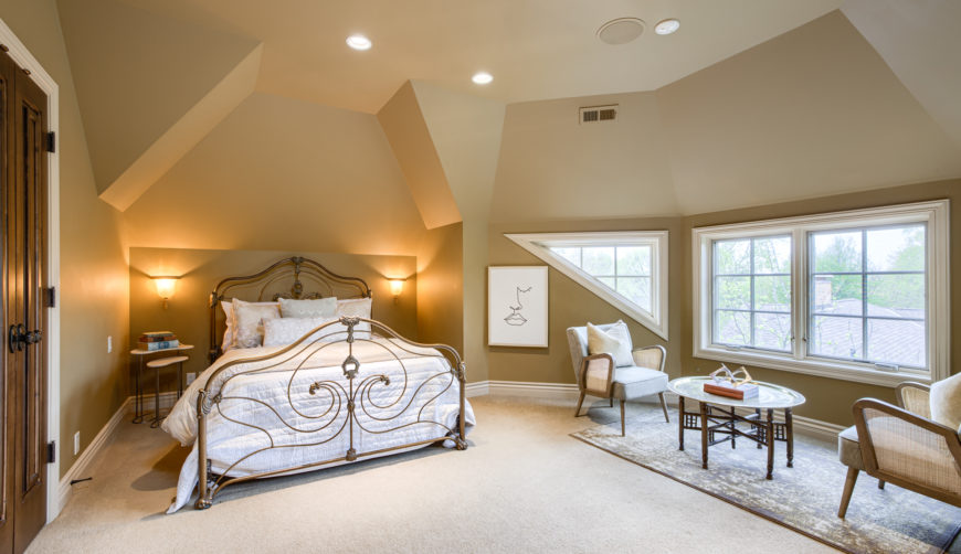 Master bedroom suite in luxury English Tudor house