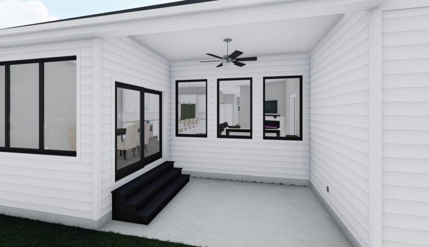 New construction back patio rendering