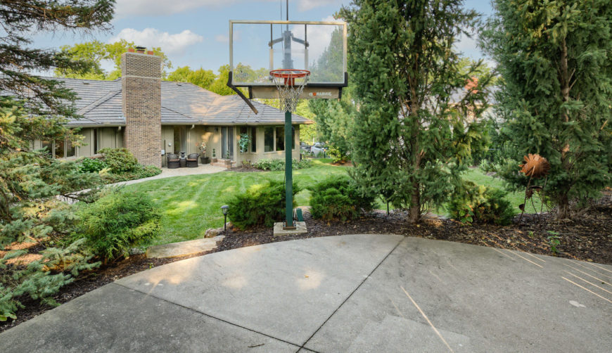 Backyard basketball court