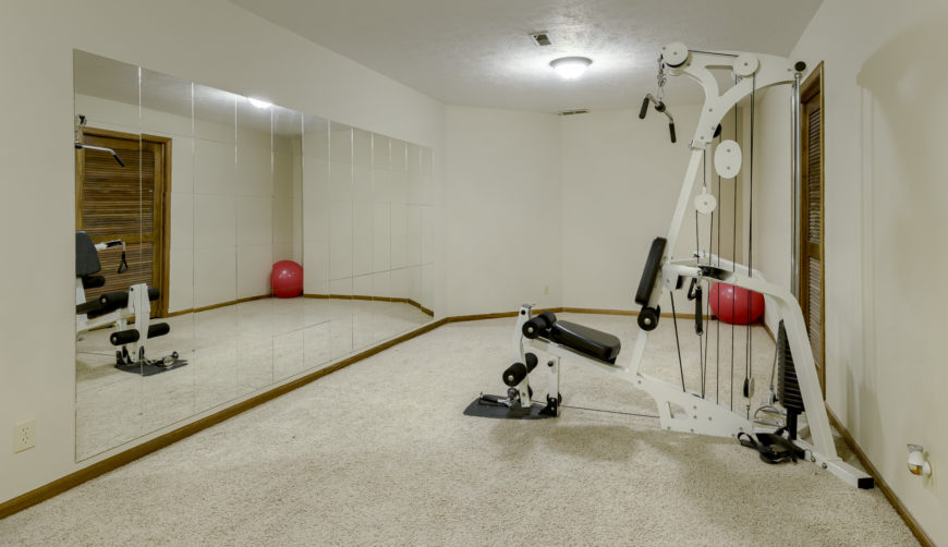 Exercise room in lower level