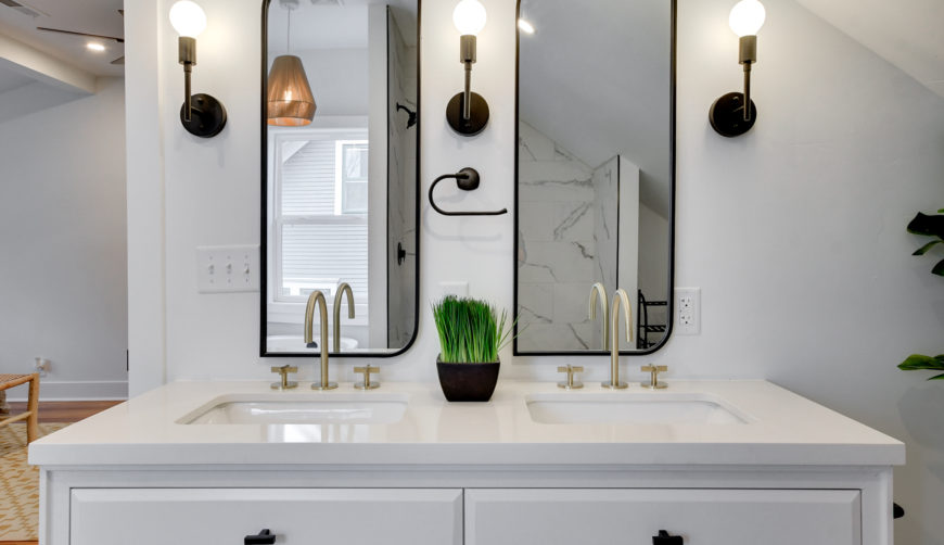 Black and white modern bathroom remodel